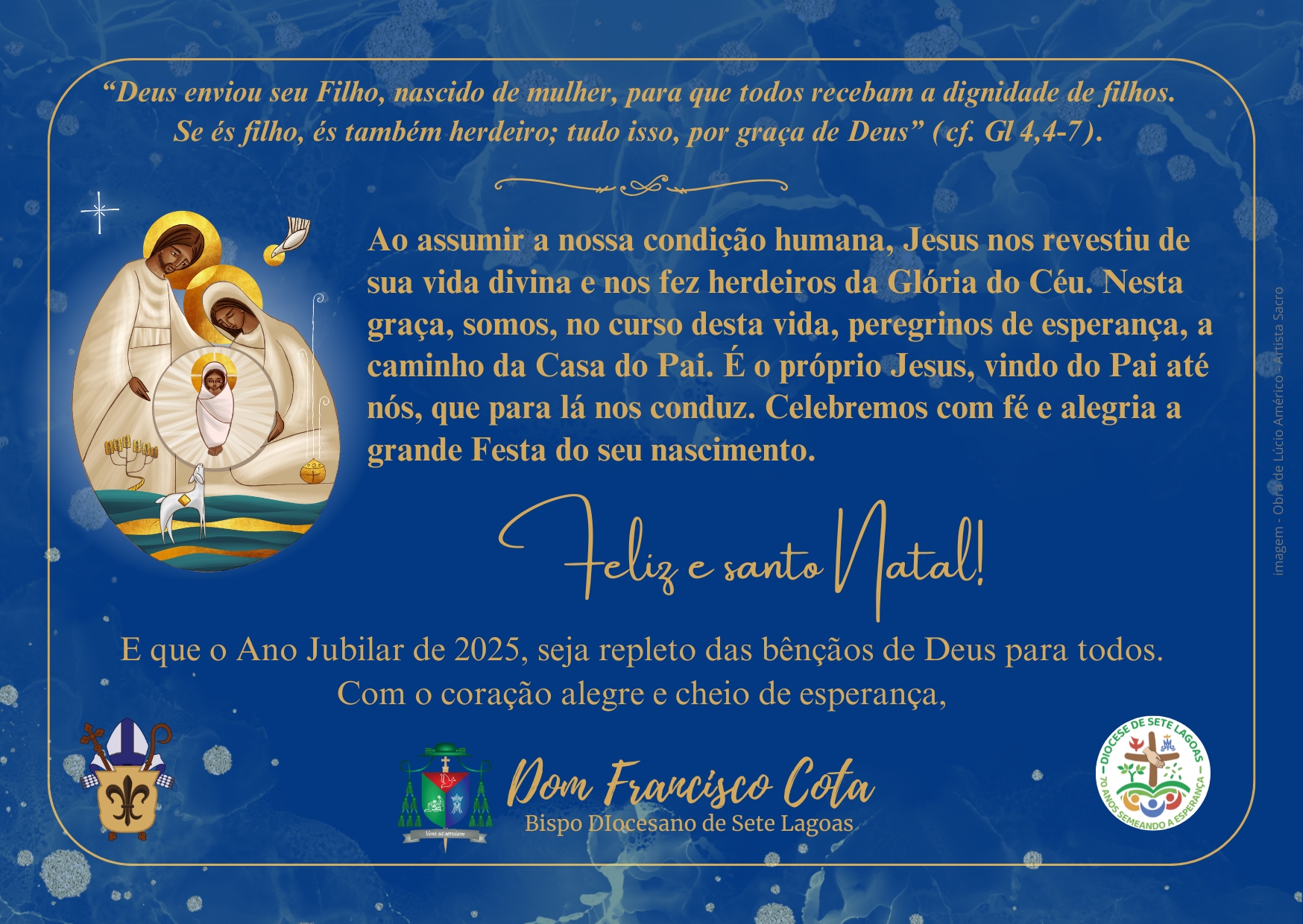 Mensagem de Natal de Dom Francisco Cota em 2024
